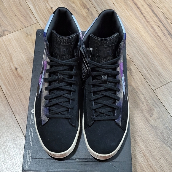 Converse Pro Leather Hi Oubre JR Mens Size 10 Patchwork Suede Black Purple Shoes - Picture 4 of 7